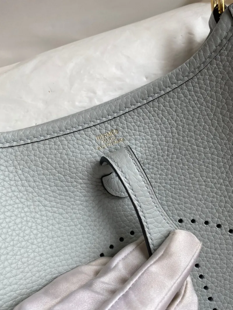 Hermes Light Blue Crossbody Satchel Bag 156 - Image 8
