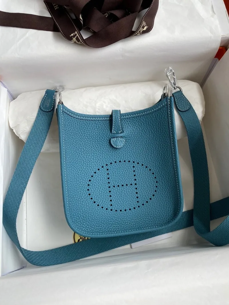 Hermes Teal Leather Crossbody Bag 157