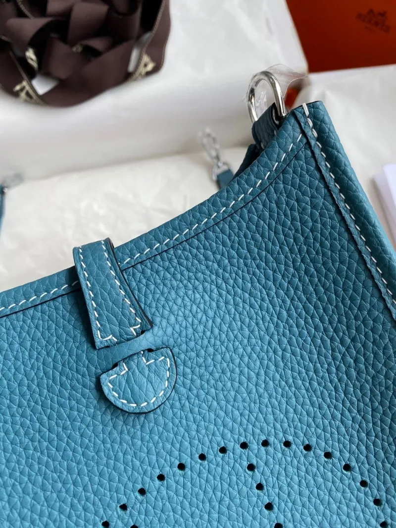 Hermes Teal Leather Crossbody Bag 157 - Image 3