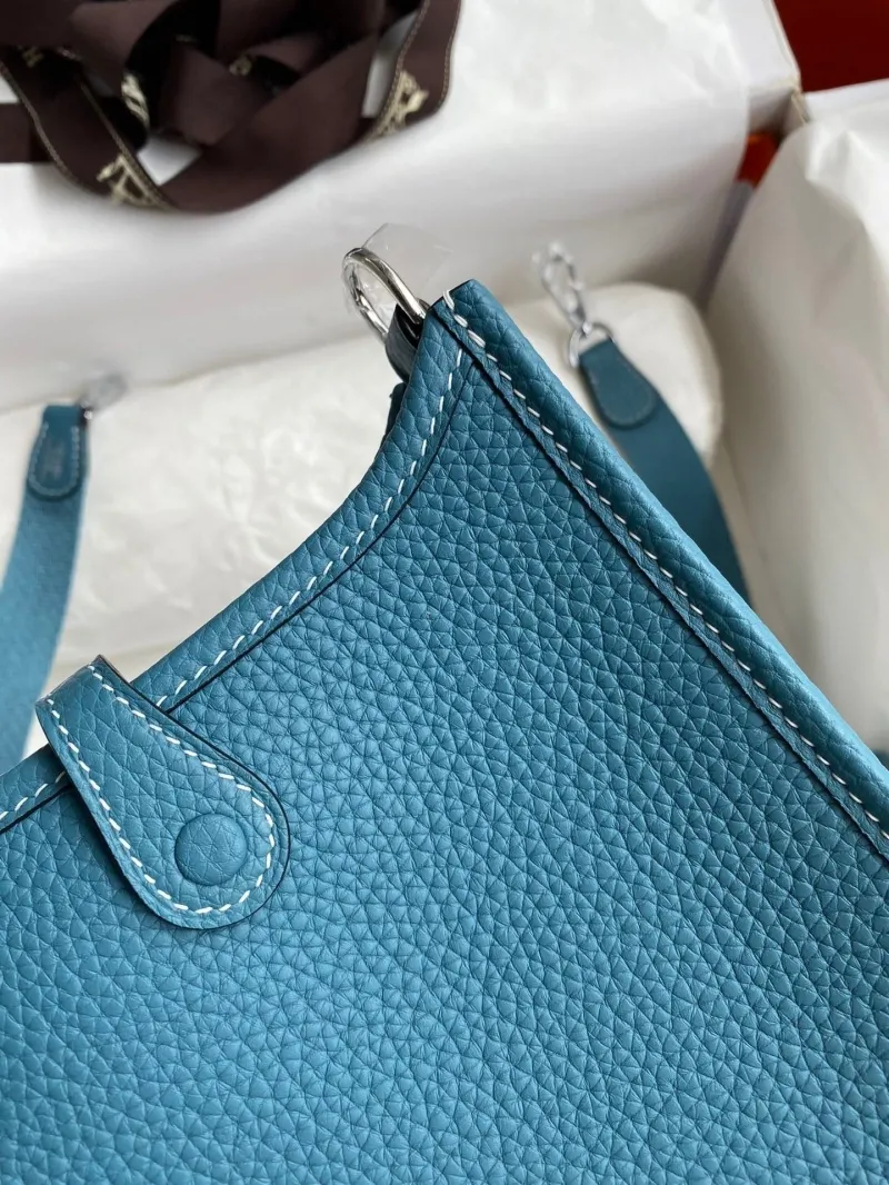 Hermes Teal Leather Crossbody Bag 157 - Image 4