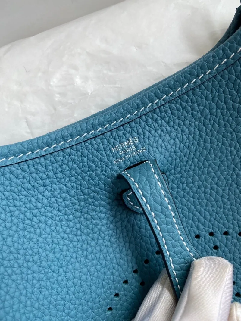 Hermes Teal Leather Crossbody Bag 157 - Image 5