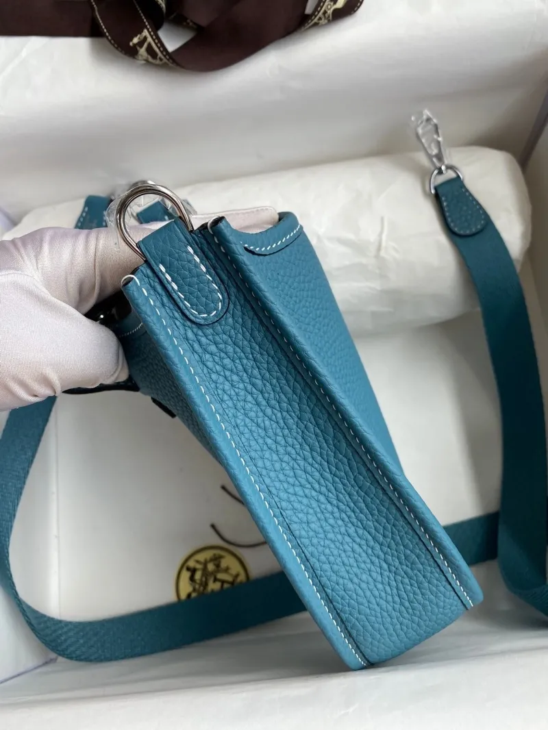 Hermes Teal Leather Crossbody Bag 157 - Image 6