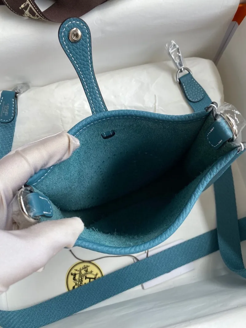 Hermes Teal Leather Crossbody Bag 157 - Image 7