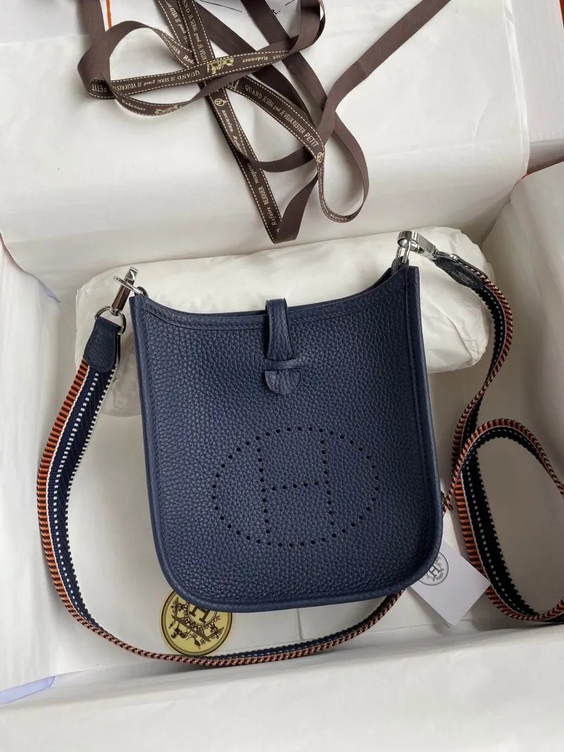 Hermes Navy Blue Crossbody Satchel Bag 159