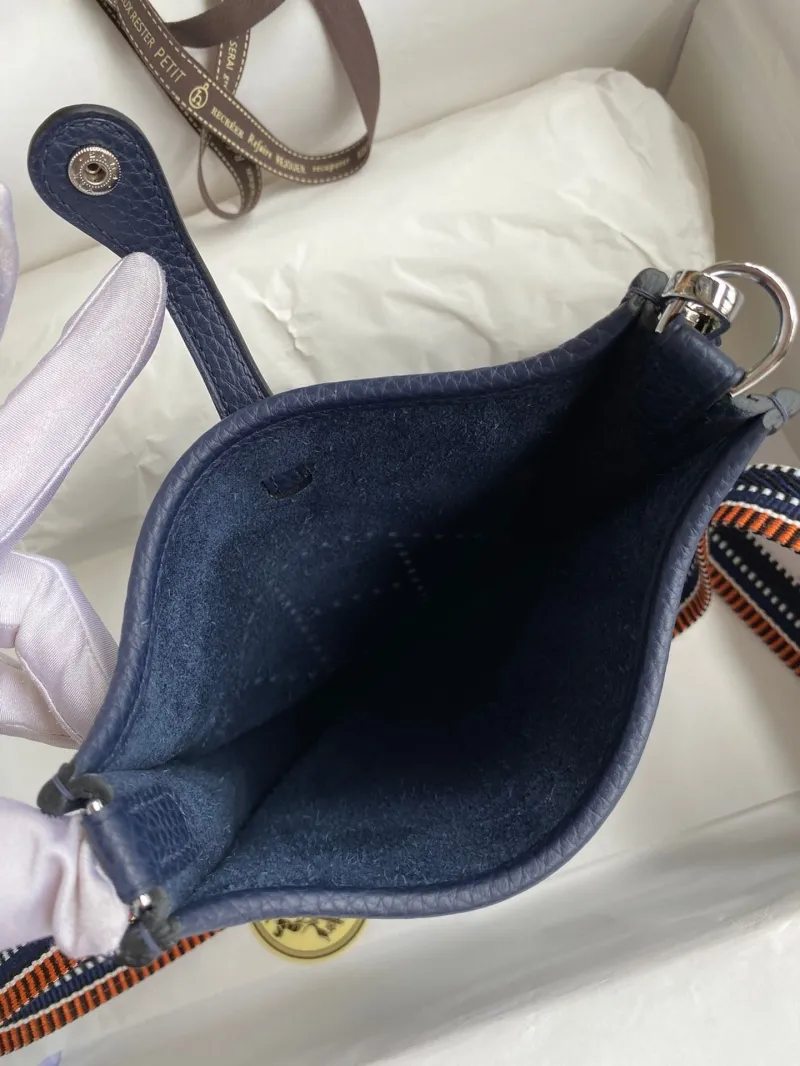 Hermes Navy Blue Crossbody Satchel Bag 159 - Image 8