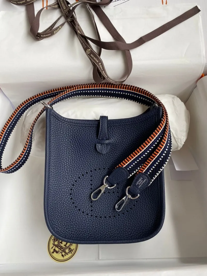 Hermes Navy Blue Crossbody Satchel Bag 159 - Image 9
