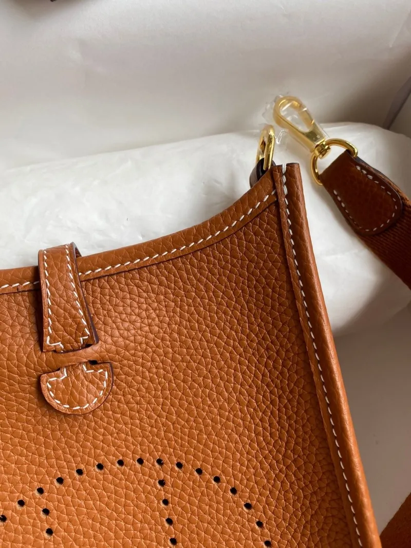 Hermes Brown Leather Crossbody Satchel Bag 160 - Image 3