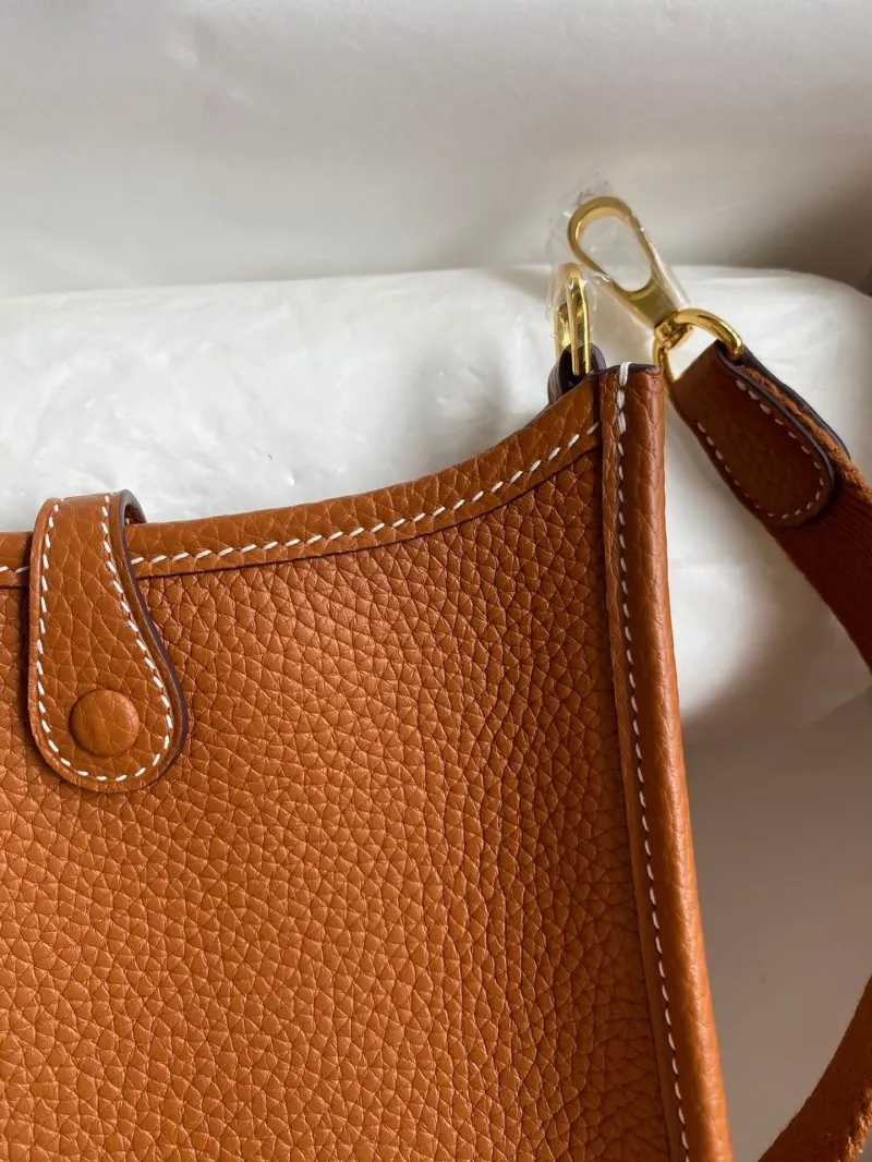 Hermes Brown Leather Crossbody Satchel Bag 160 - Image 4