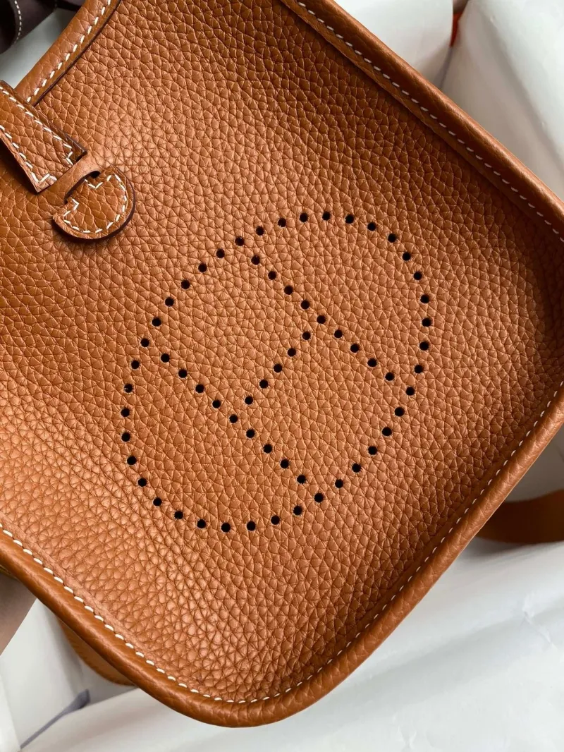 Hermes Brown Leather Crossbody Satchel Bag 160 - Image 5