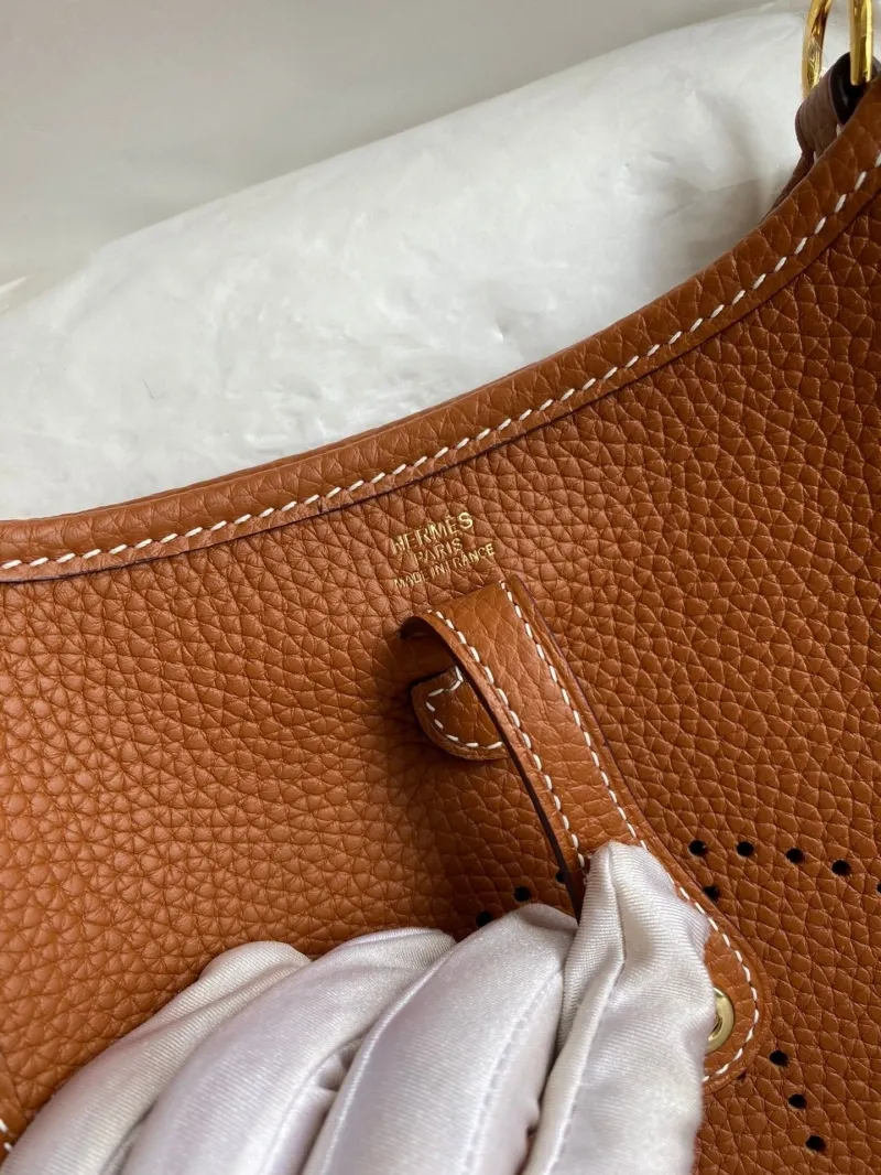 Hermes Brown Leather Crossbody Satchel Bag 160 - Image 8