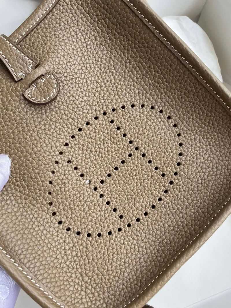 Hermes Taupe Leather Crossbody Satchel Bag 163 - Image 3