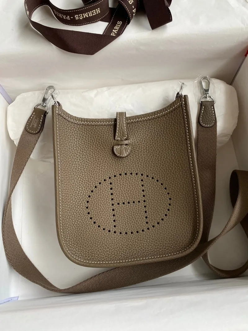 Hermes Taupe Crossbody Satchel Bag 164