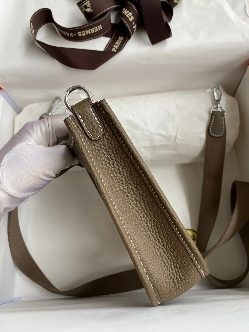 Hermes Taupe Crossbody Satchel Bag 164 - Image 7
