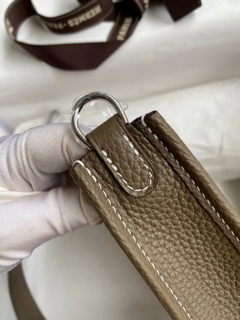 Hermes Taupe Crossbody Satchel Bag 164 - Image 8