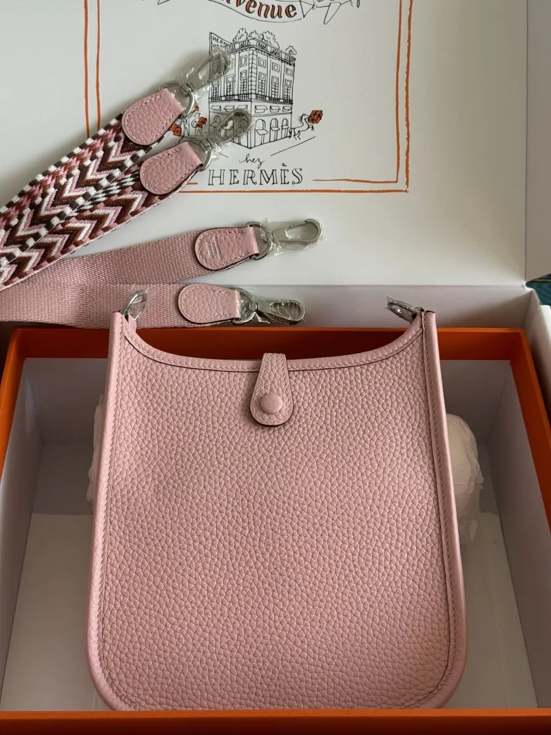 Hermes Pink Leather Crossbody Satchel Bag 166