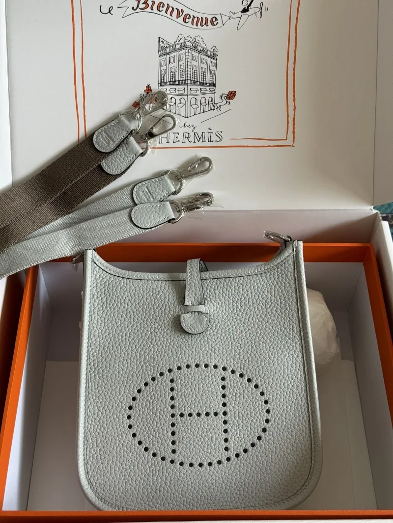 Hermes Light Gray Satchel Crossbody Bag