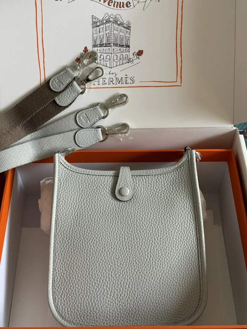 Alternative view of Hermes Light Gray Satchel Crossbody Bag