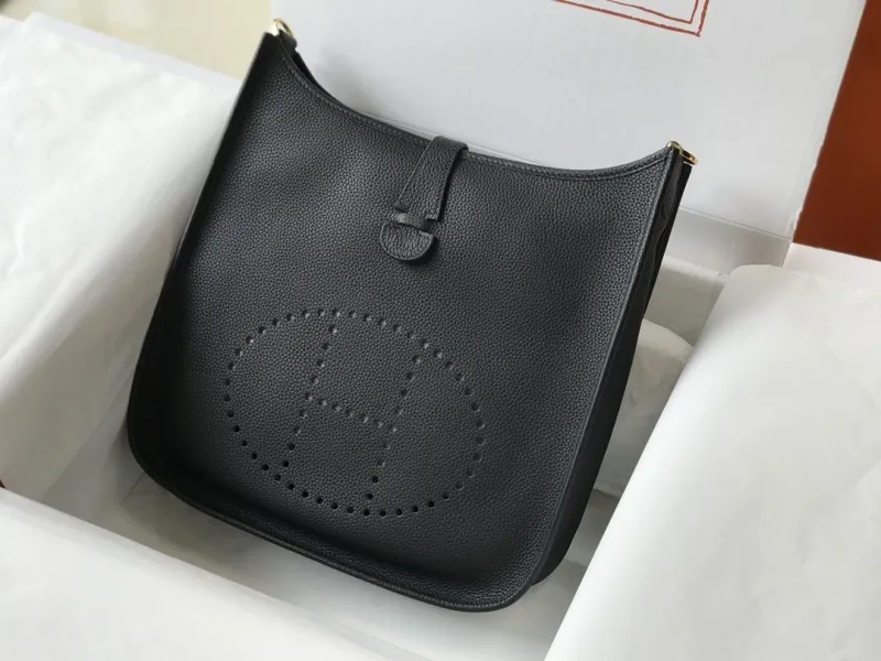 Alternative view of Hermes Black Leather Satchel Bag 169