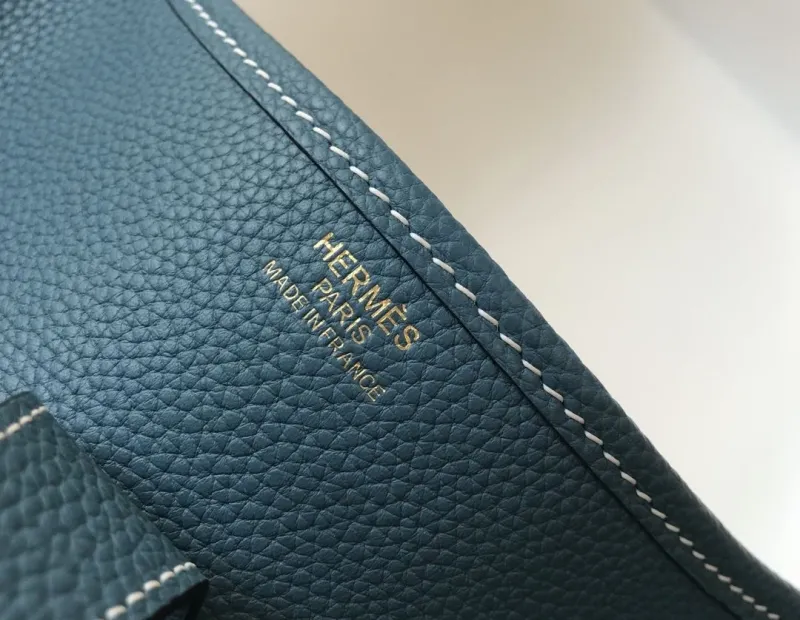 Hermes Blue Leather Shoulder Satchel Bag 170 - Image 6