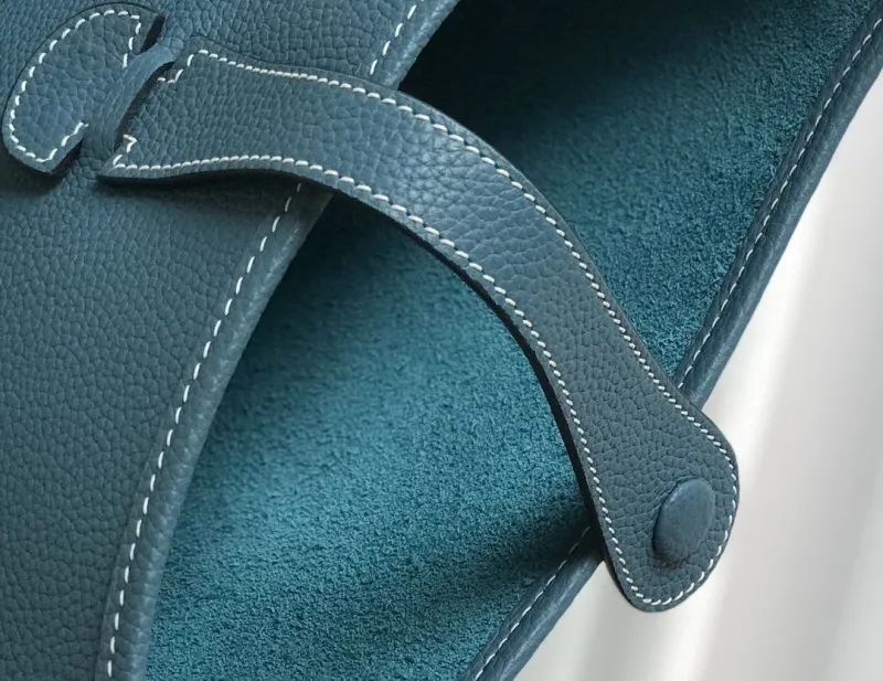 Hermes Blue Leather Shoulder Satchel Bag 170 - Image 7
