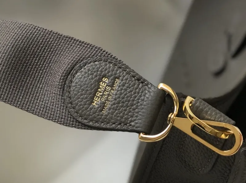 Hermes Gray Leather Crossbody Satchel Bag 173 - Image 3