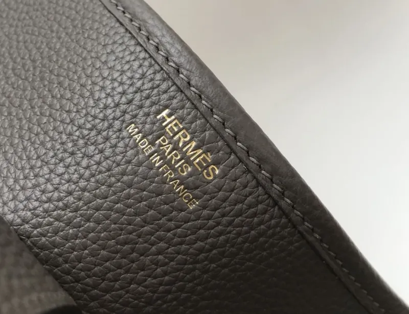Hermes Gray Leather Crossbody Satchel Bag 173 - Image 4
