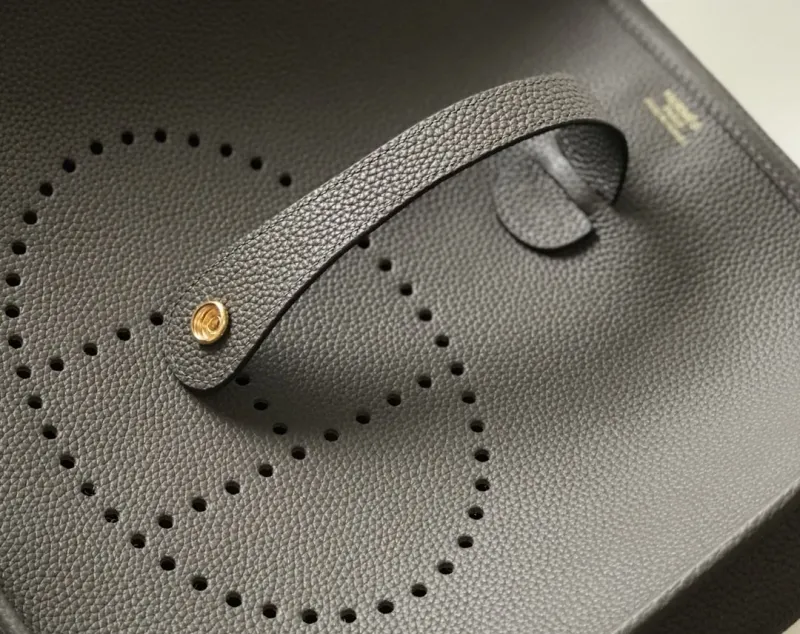 Hermes Gray Leather Crossbody Satchel Bag 173 - Image 5