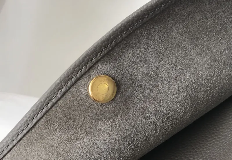 Hermes Gray Leather Crossbody Satchel Bag 173 - Image 6