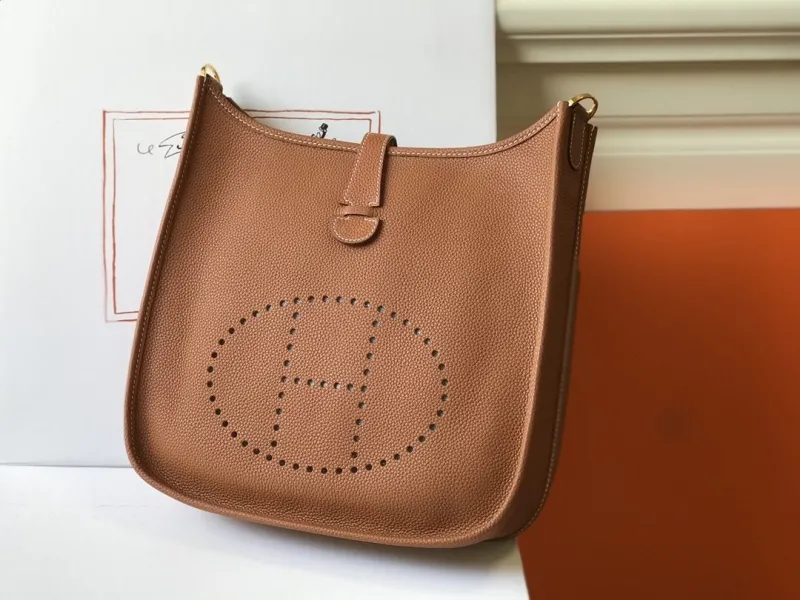 Hermes Brown Leather Satchel Bag 174