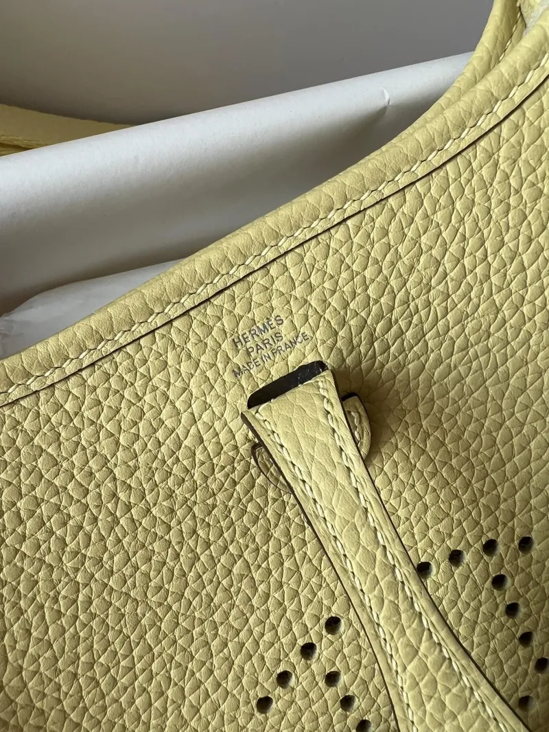 Hermes Pale Yellow Satchel Bag 178 - Image 6