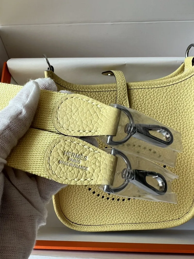Hermes Pale Yellow Satchel Bag 178 - Image 7