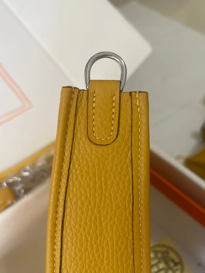 Hermes Yellow Leather Satchel Crossbody Bag - Image 6