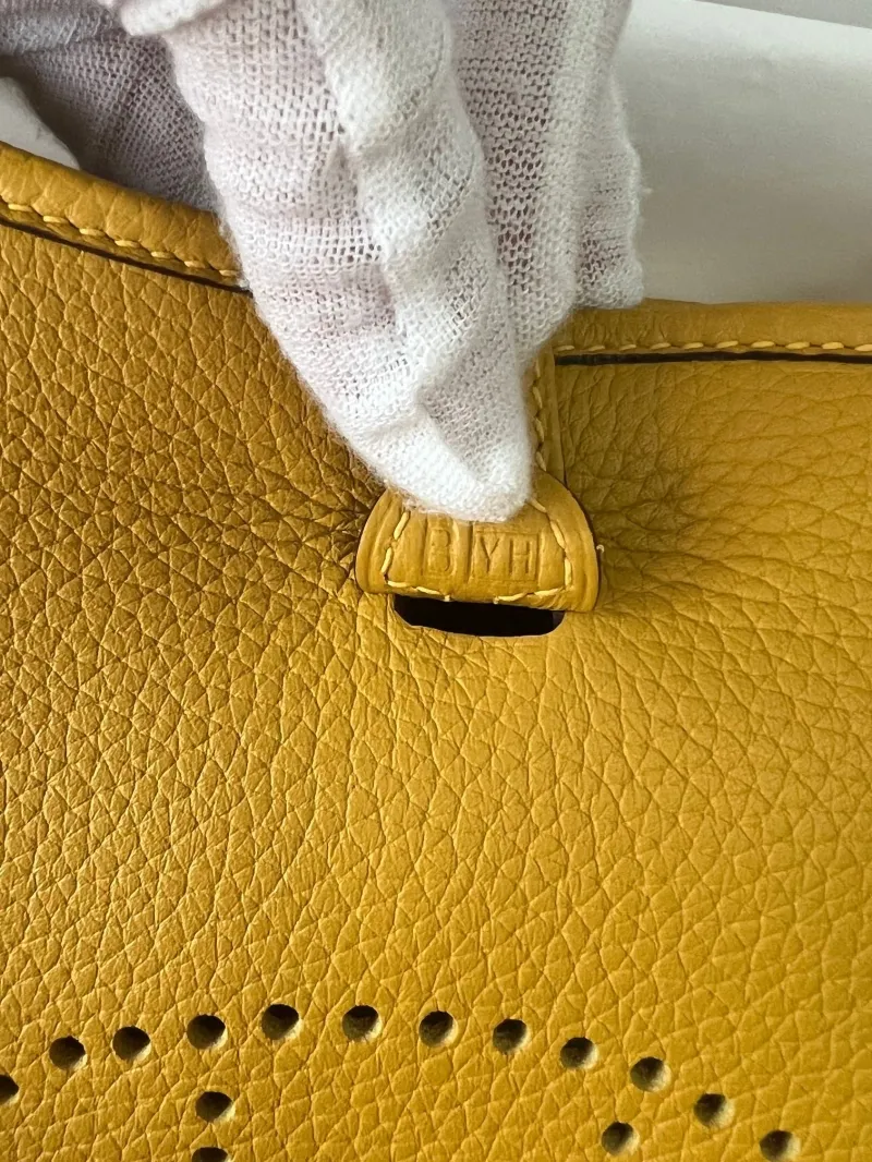 Hermes Yellow Leather Satchel Crossbody Bag - Image 7