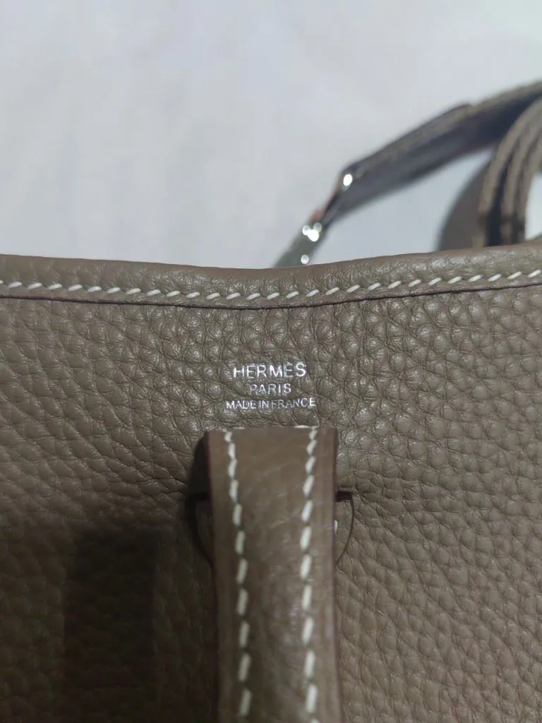 Hermes Taupe Leather Crossbody Satchel Bag 183 - Image 6