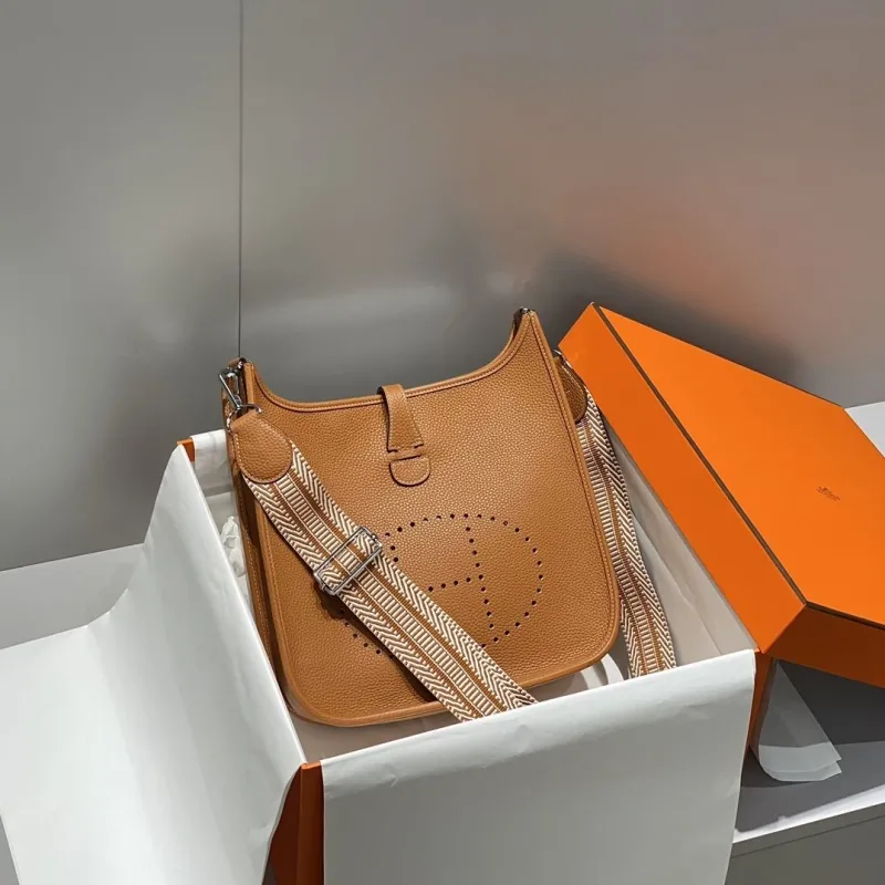 Alternative view of Hermes Tan Leather Crossbody Bag