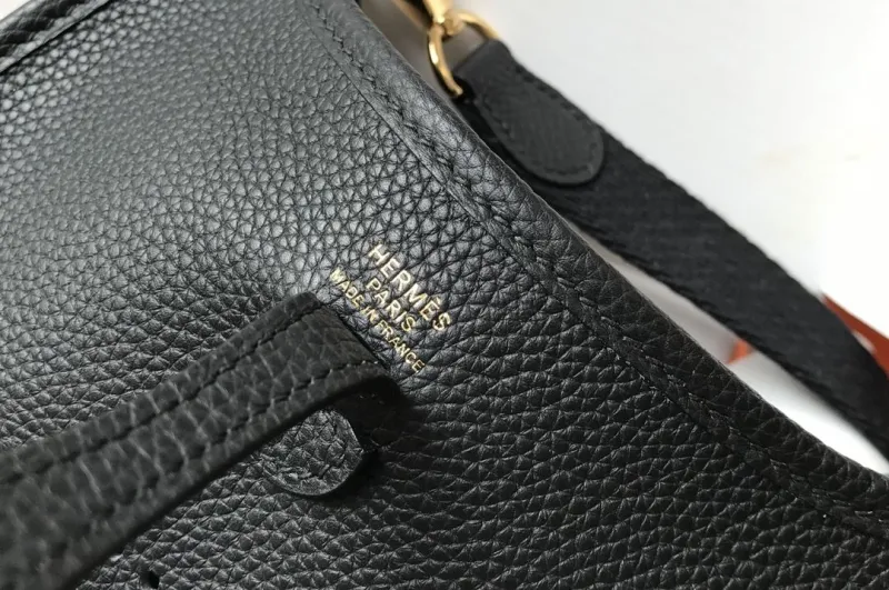 Hermes Black Leather Crossbody Satchel Bag - Image 6
