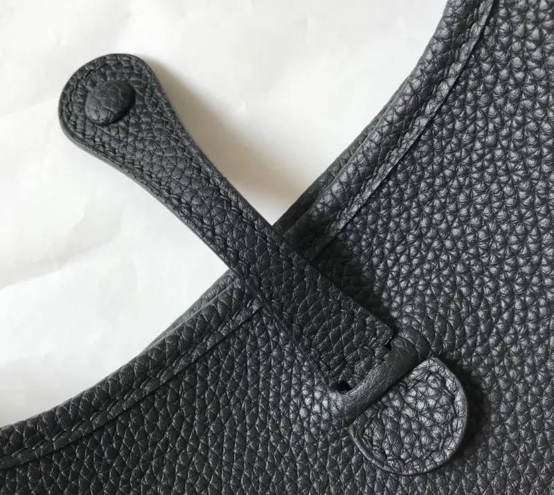 Hermes Black Leather Crossbody Satchel Bag - Image 7