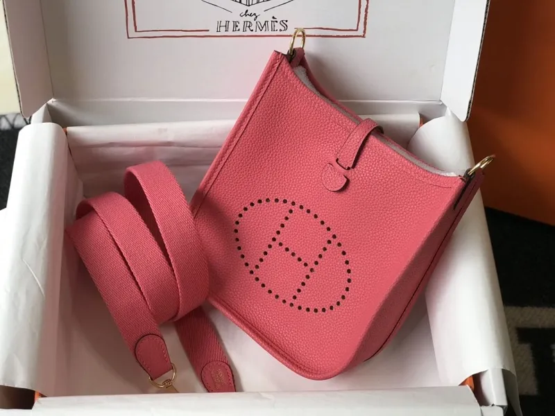 Hermes Pink Leather Satchel Crossbody Bag 190