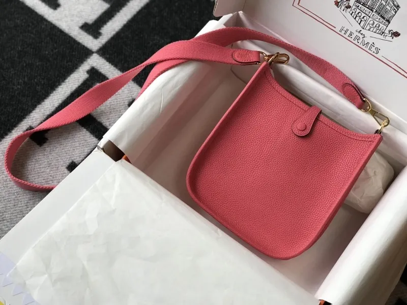 Hermes Pink Leather Satchel Crossbody Bag 190 - Image 3