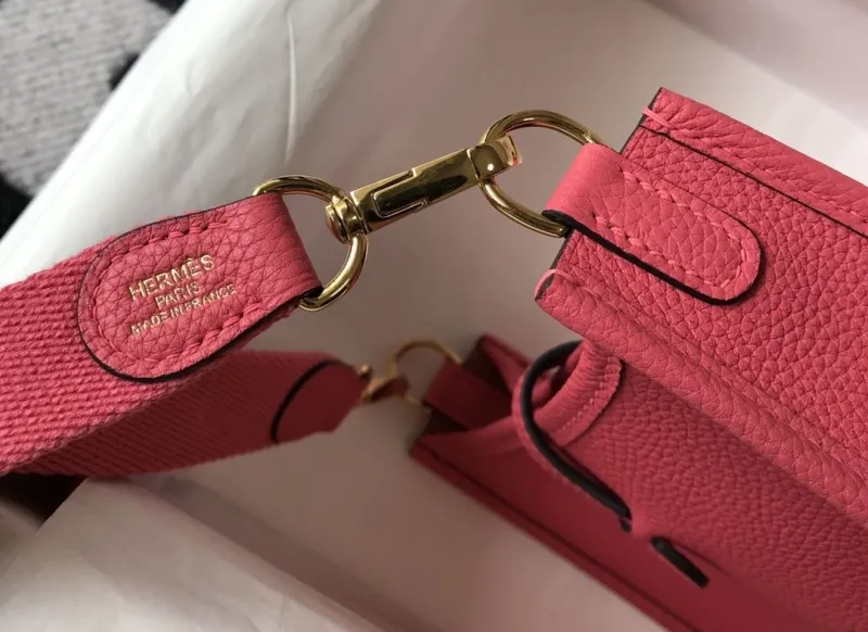 Hermes Pink Leather Satchel Crossbody Bag 190 - Image 6