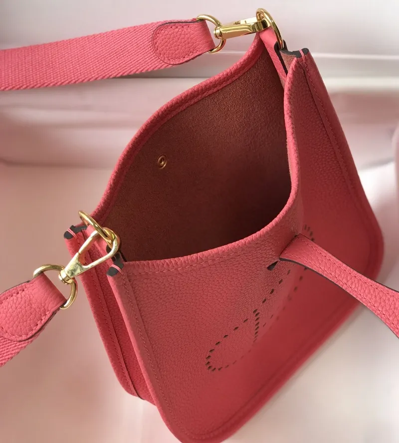 Hermes Pink Leather Satchel Crossbody Bag 190 - Image 8