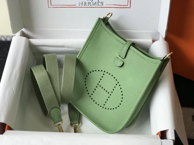 Hermes Light Green Crossbody Satchel Bag 192