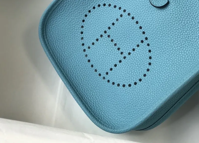 Hermes Light Blue Crossbody Satchel Bag - Image 4