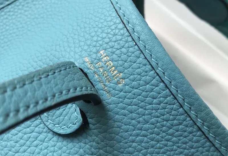 Hermes Light Blue Crossbody Satchel Bag - Image 6