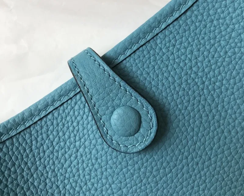Hermes Light Blue Crossbody Satchel Bag - Image 7