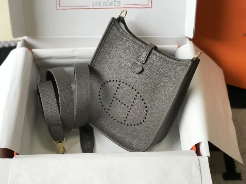 Hermes Gray Crossbody Satchel Bag 198