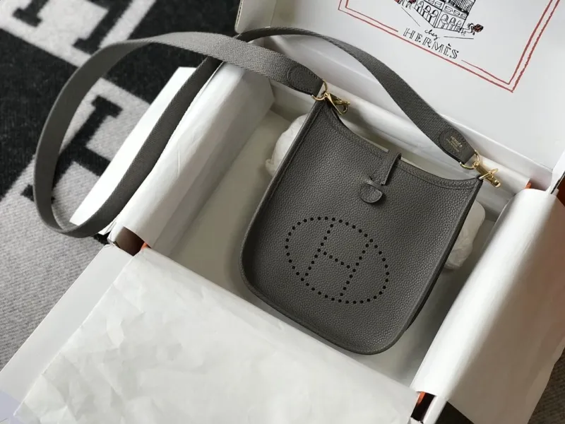 Alternative view of Hermes Gray Crossbody Satchel Bag 198