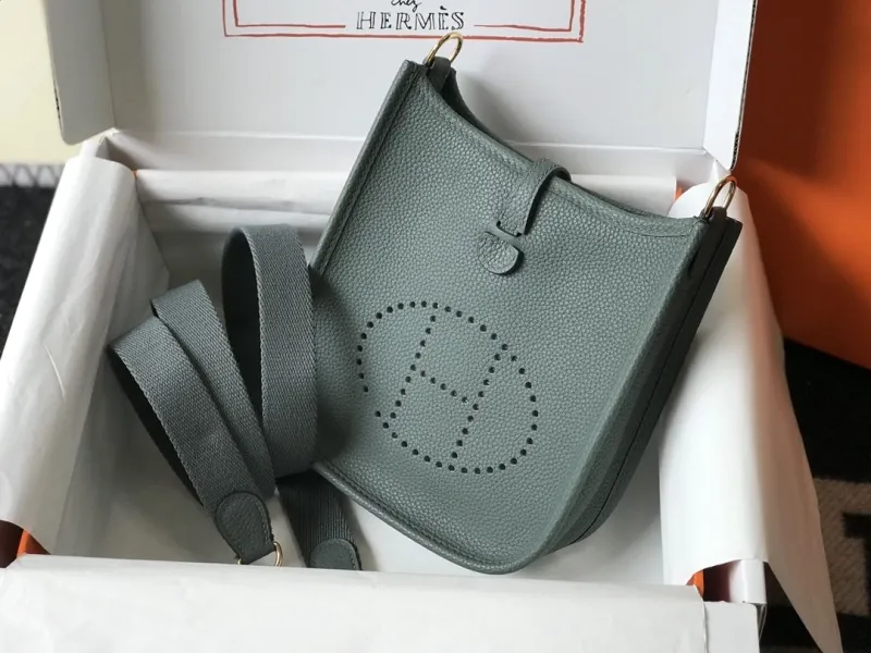 Hermes Dark Green Crossbody Satchel Bag