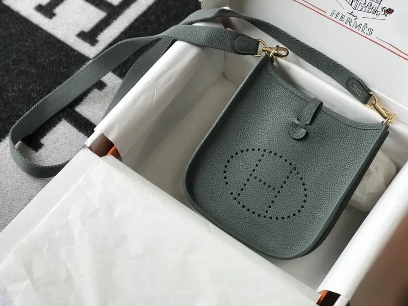 Alternative view of Hermes Dark Green Crossbody Satchel Bag