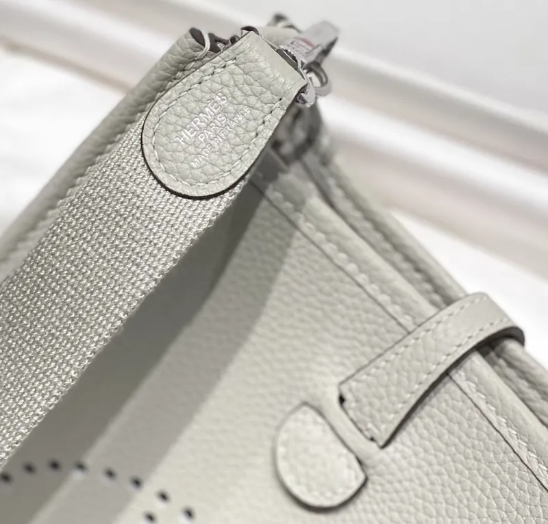 Hermes Light Gray Crossbody Satchel Bag 203 - Image 5